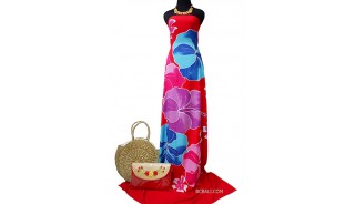 rayon sarong handpainting flower tropical made in bali
